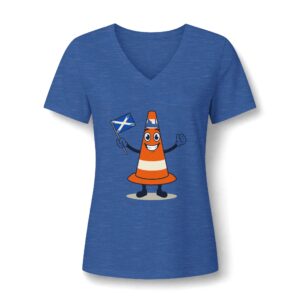 Scottish Traffic Cone V-Neck Tee - Saltire Flag Graphic