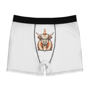 Scottish Highland Coo Boxer Briefs - Traffic Cone Graphic