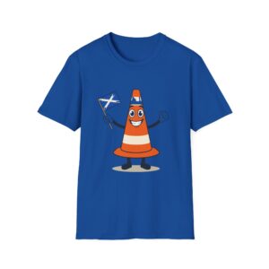 Scottish Traffic Cone Crew Neck Tee - Saltire Flag Graphic
