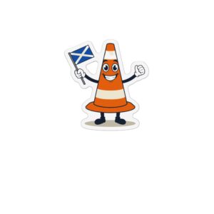 Scottish Traffic Cone Magnet - Saltire Flag Graphic