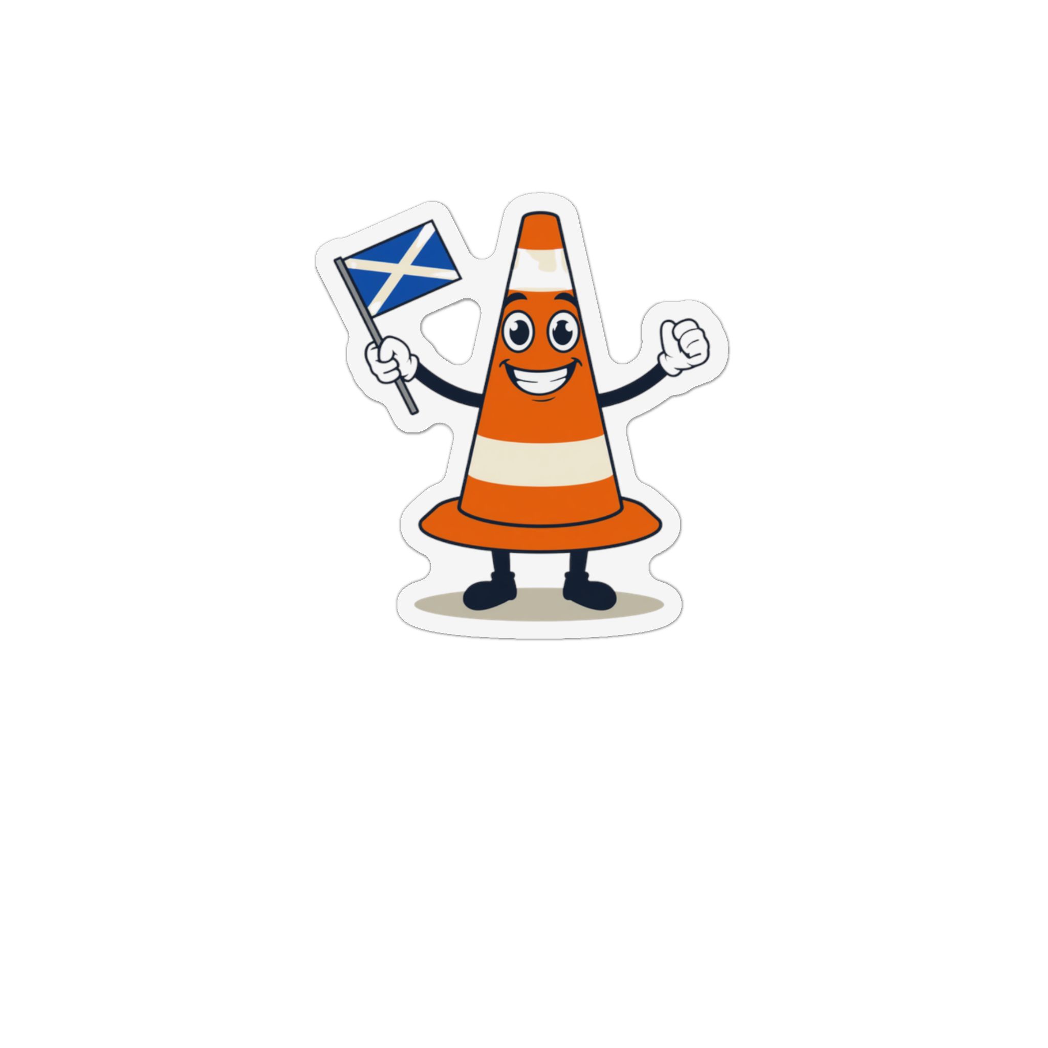 Scottish Traffic Cone Magnet - Saltire Flag Graphic