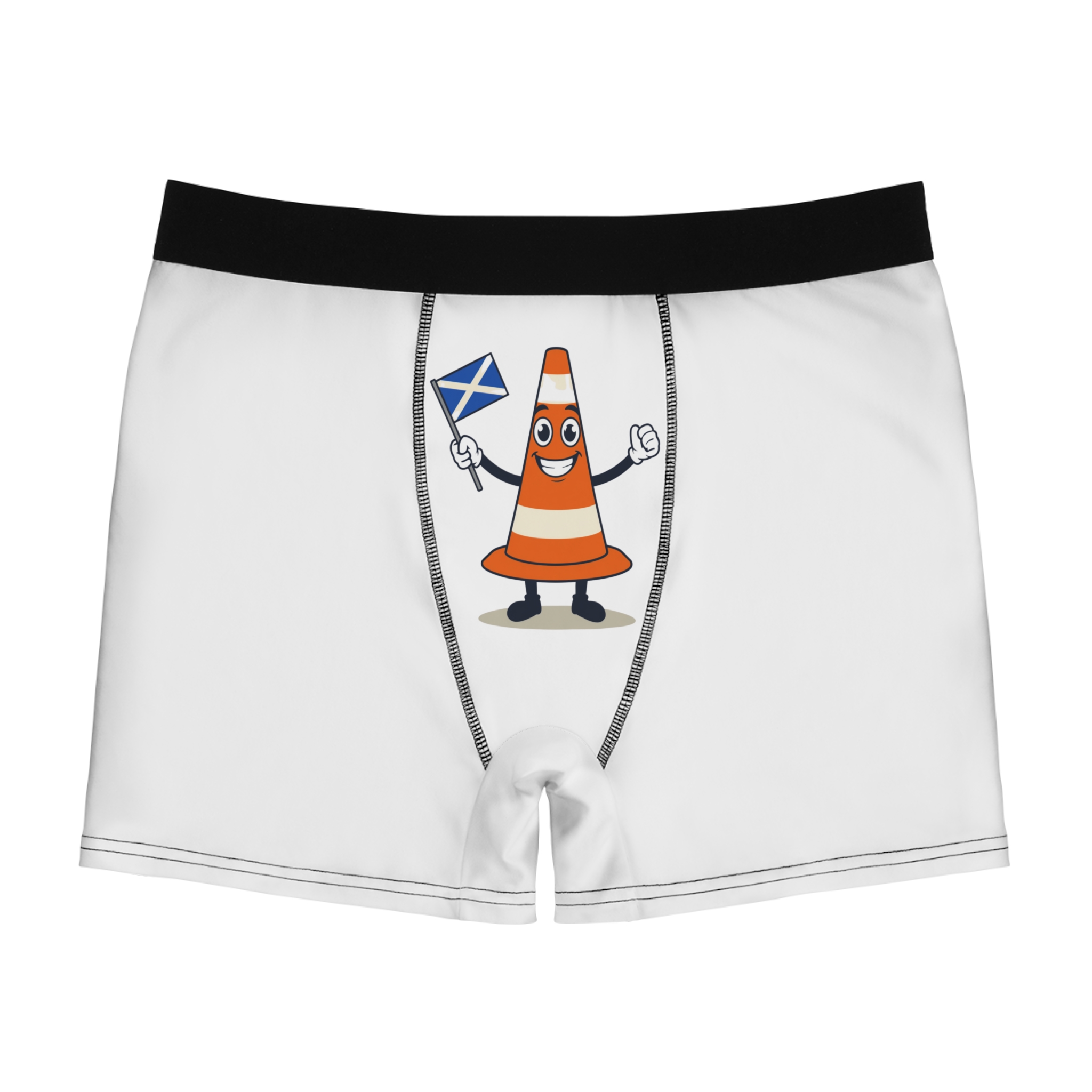 Scottish Traffic Cone Boxer Briefs - Saltire Flag Graphic